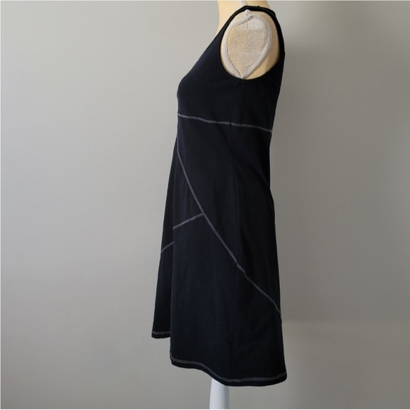 ATHLETA Black Organic Cotton Jersey Knit Sleeveless Tank Dress, M - Picture 3 of 11